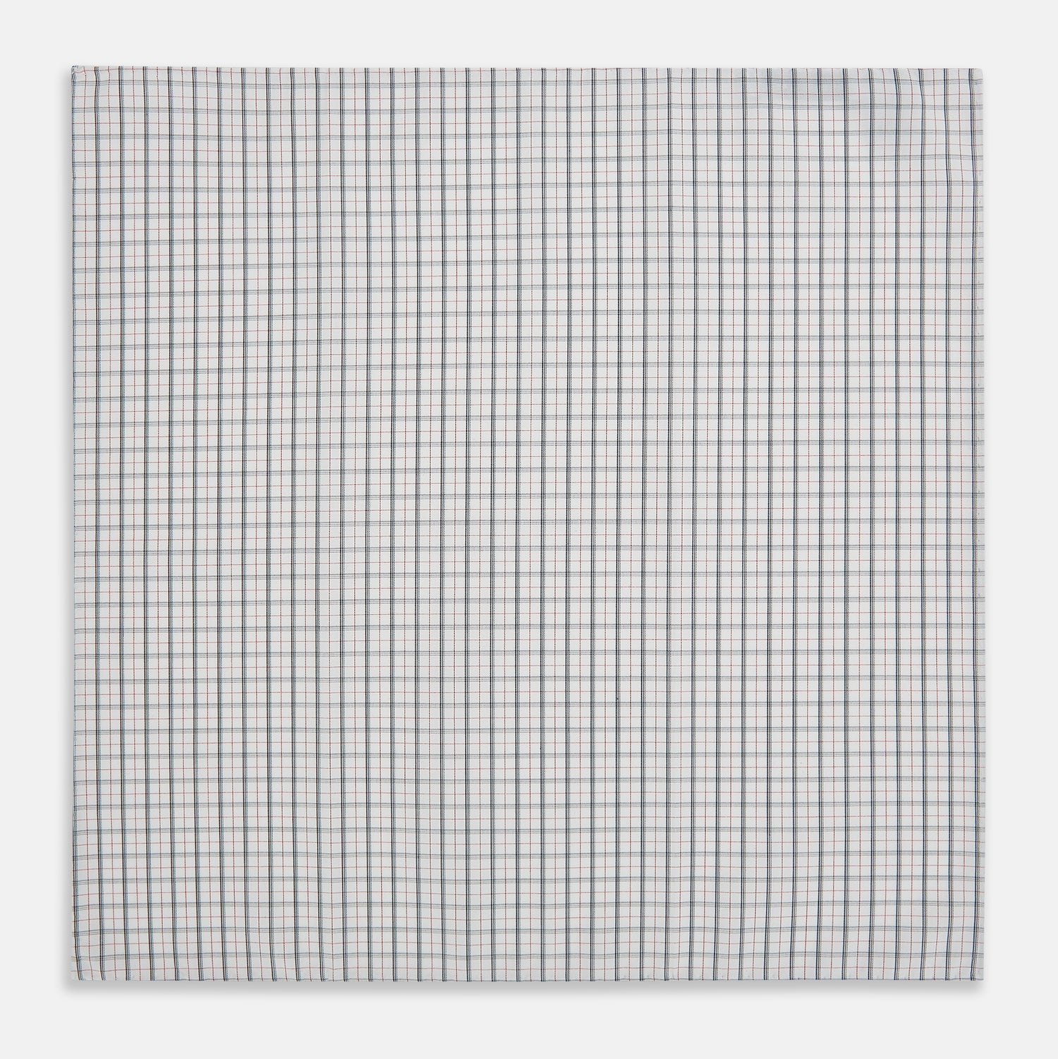 Red Multi Graph Check Hand-Rolled Handkerchief