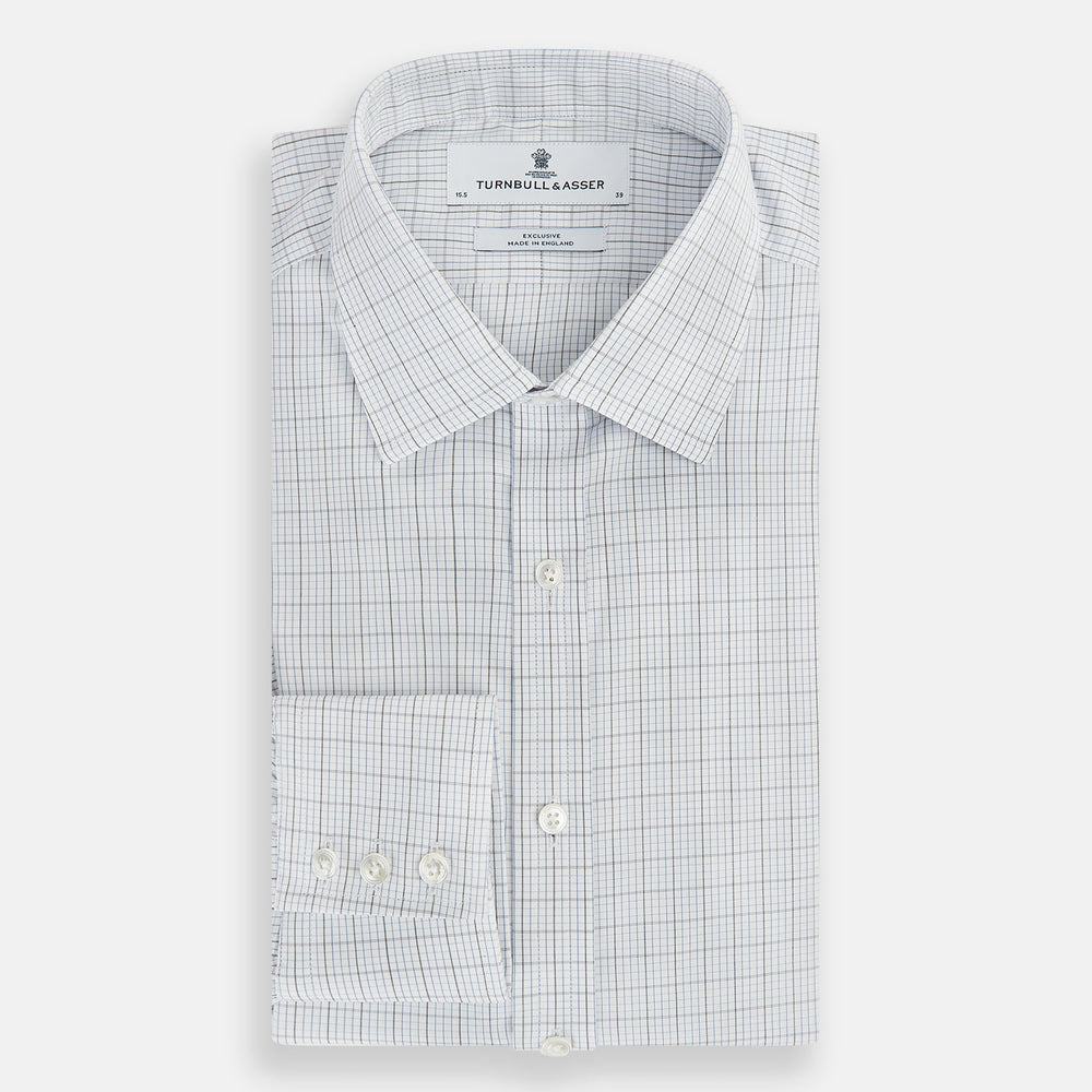 Navy and Blue Multi Grid Check Mayfair Shirt