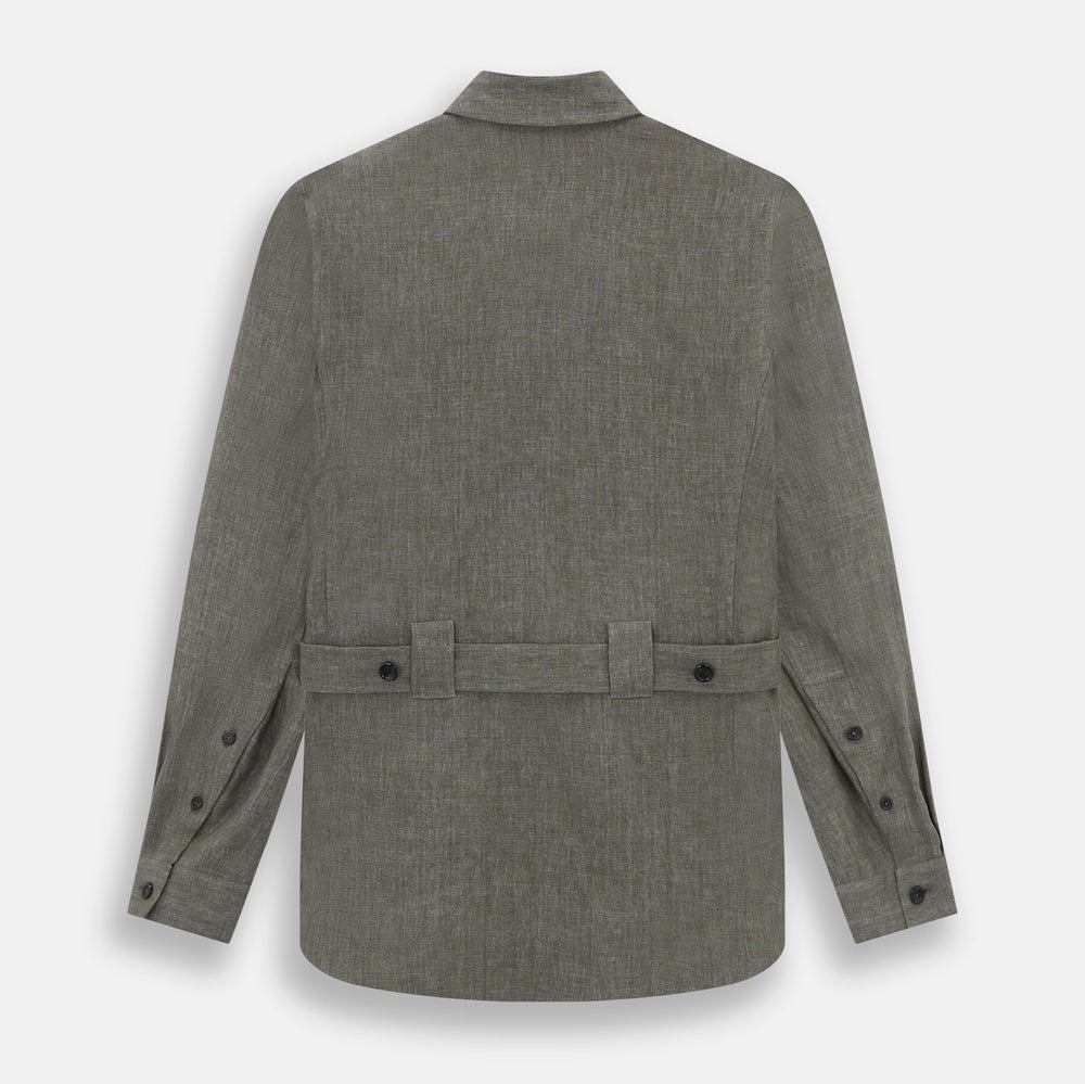 Olive Linen Holland Shacket