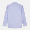 Tailored Fit Blue End-on-End Cotton Shirt with Kent Collar and Double Cuffs