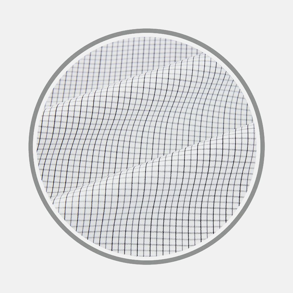 Midnight Blue Grid Check Fabric
