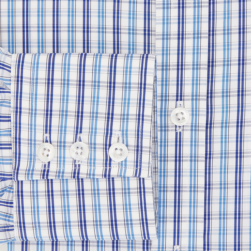 Blue and Navy Multi Check Mayfair Shirt
