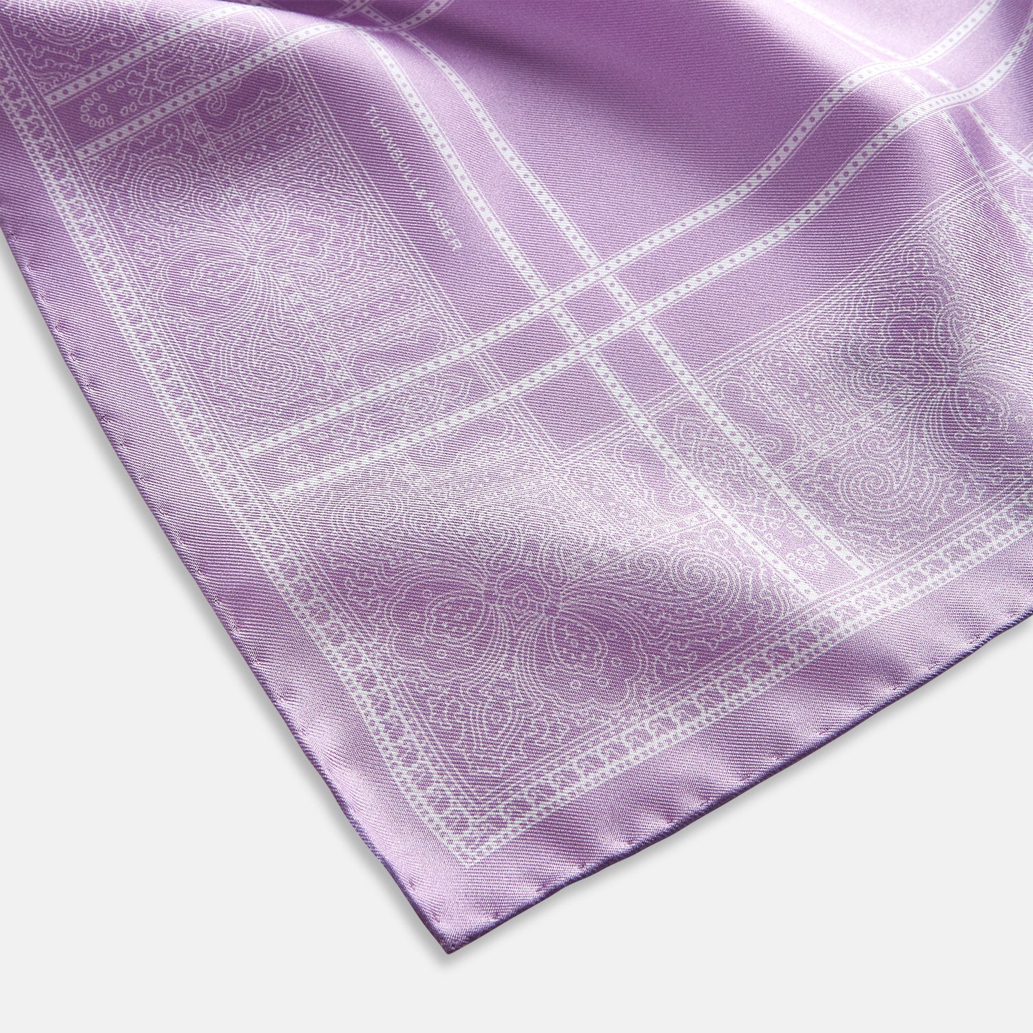 Lilac Paisley Bandana Patterned Silk Pocket Square