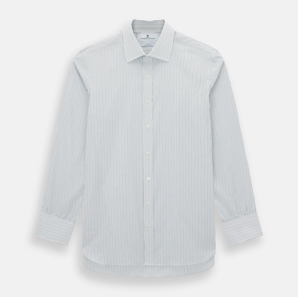 Navy and Brown Pinstripe Mayfair Shirt