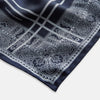 Navy Paisley Bandana Patterned Silk Pocket Square