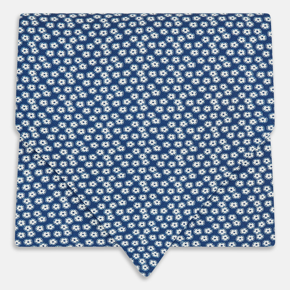 Azzuro Flower Patterned Silk Cravat