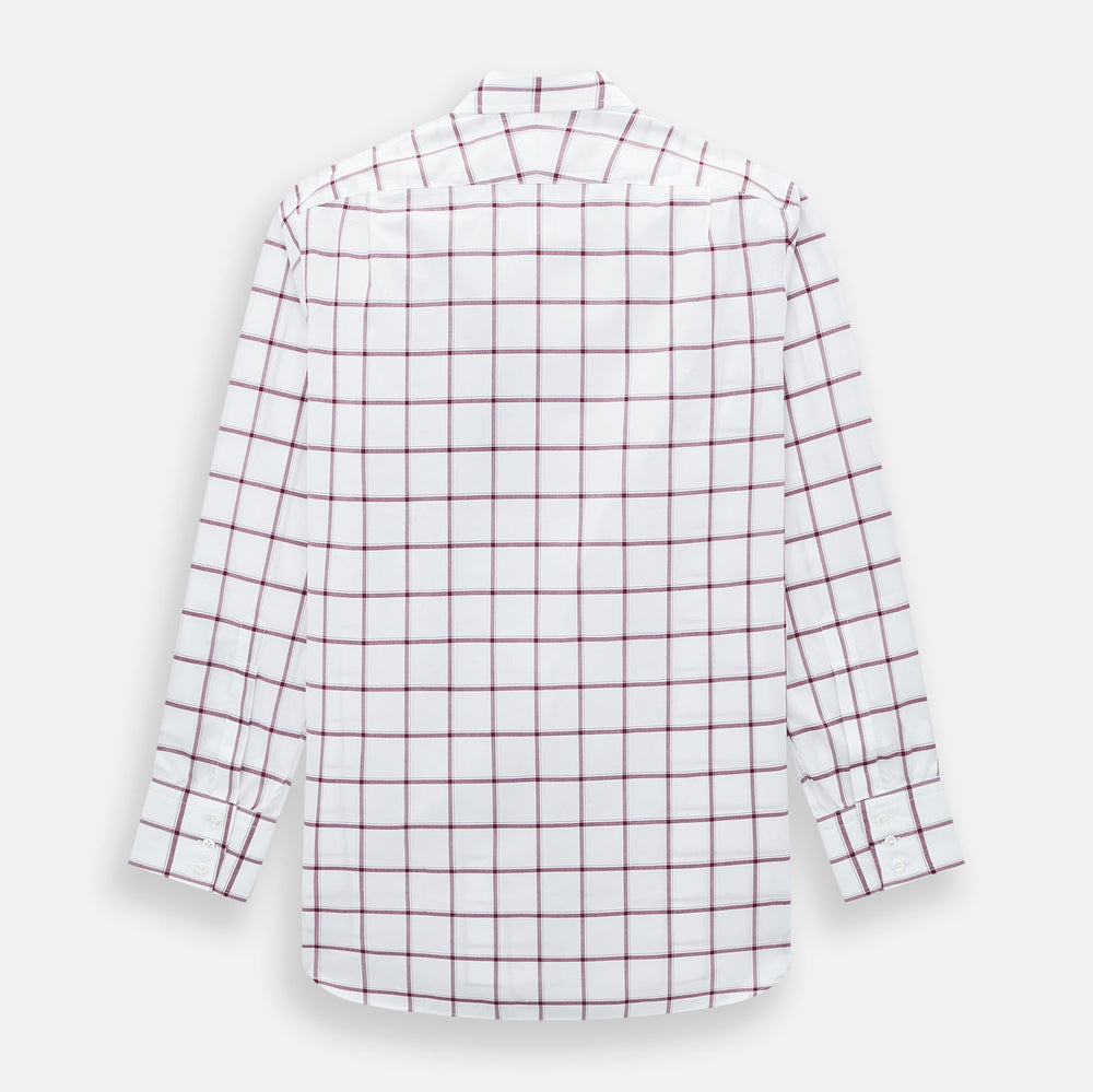 Burgundy Grid Check Mayfair Shirt