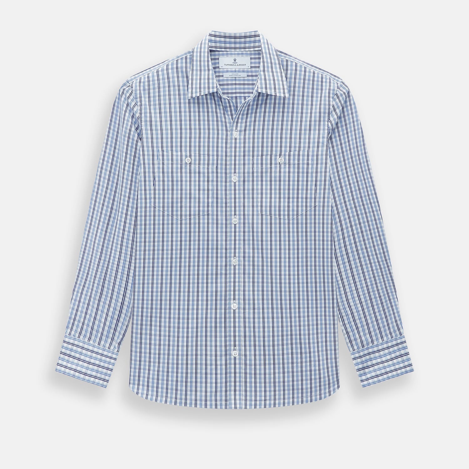 Blue and Navy Multi Check Piccadilly Shirt