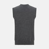 Charcoal Grey Cashmere Sleeveless Cardigan