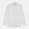 White Weekend Fit Linen Finch Shirt With Derby Collar And Chest Pocket