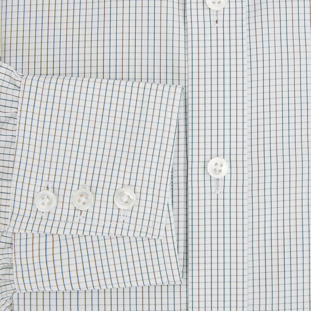 Forest Melange and Red Graph Check Mayfair Shirt