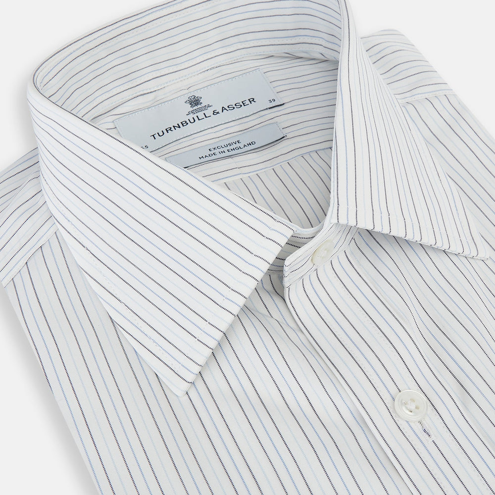 Blue Multi-Tone Double Pinstripe Mayfair Shirt