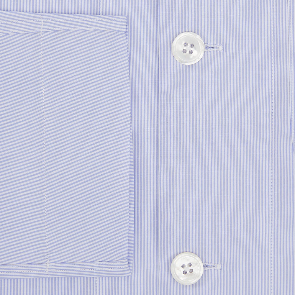 Pale Blue Hairline Stripe Pyjama Shirt