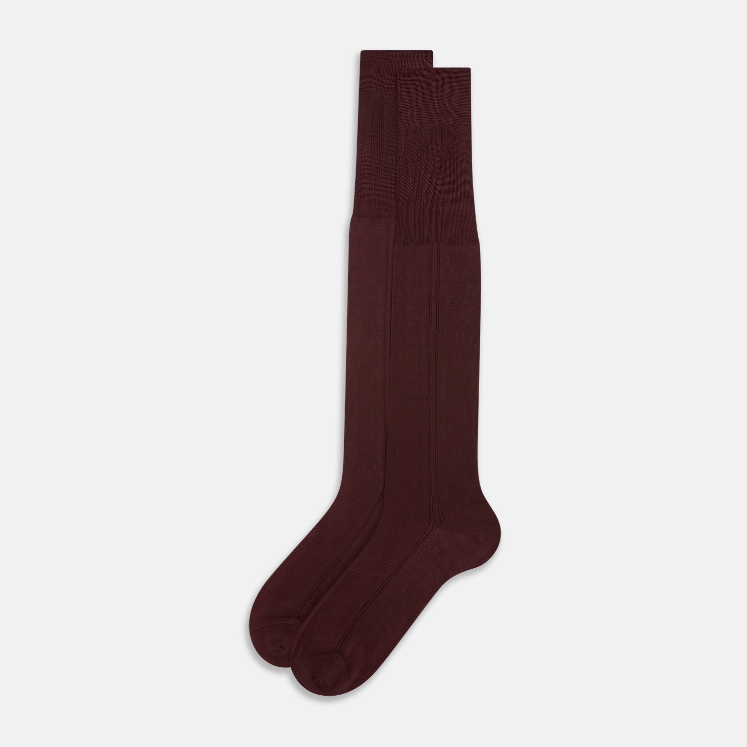 Burgundy Silk Long Socks