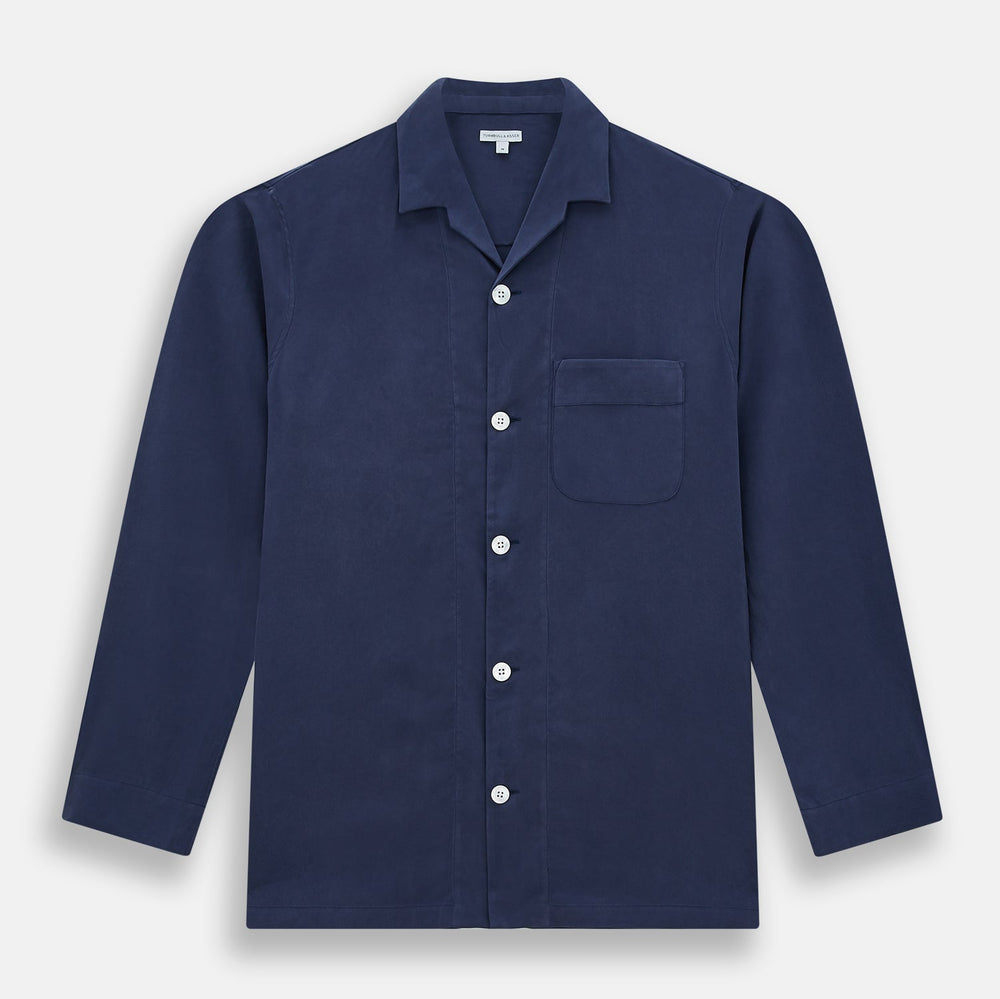 Navy Silk Pyjama Set