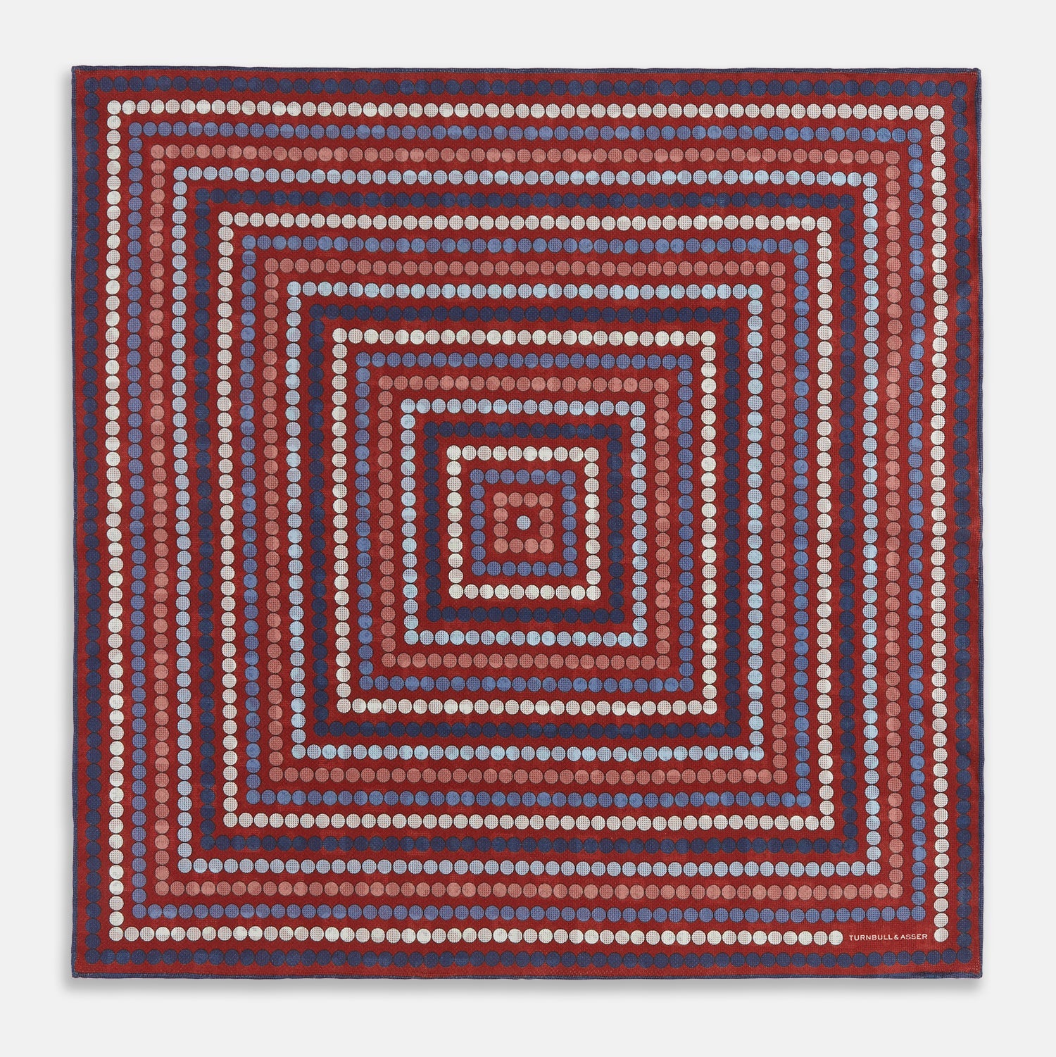 Red Dots and Floral Tile Double-Sided Silk Pocket Square