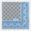 Blue Floral Tile and Paisley Silk Pocket Square