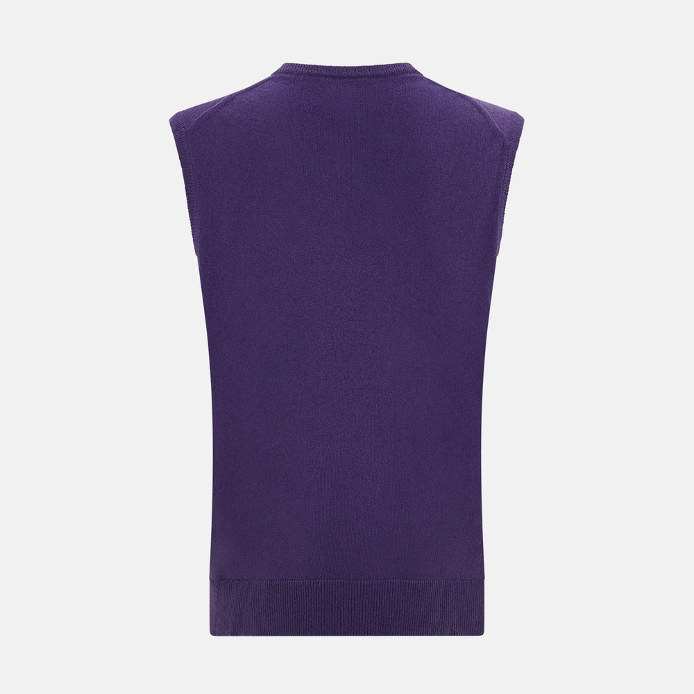Purple Cashmere V-Neck Vest