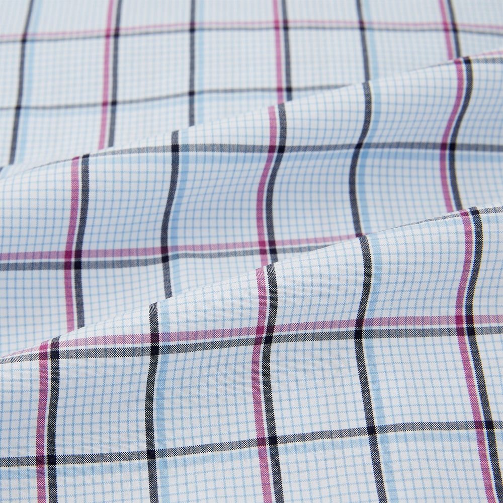 Burgundy and Blue Check Pyjama Shirt