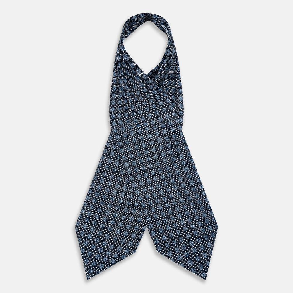 Navy Medallion Silk Cravat