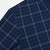 Indigo and White Thin Plaid Check Windsor Shirt