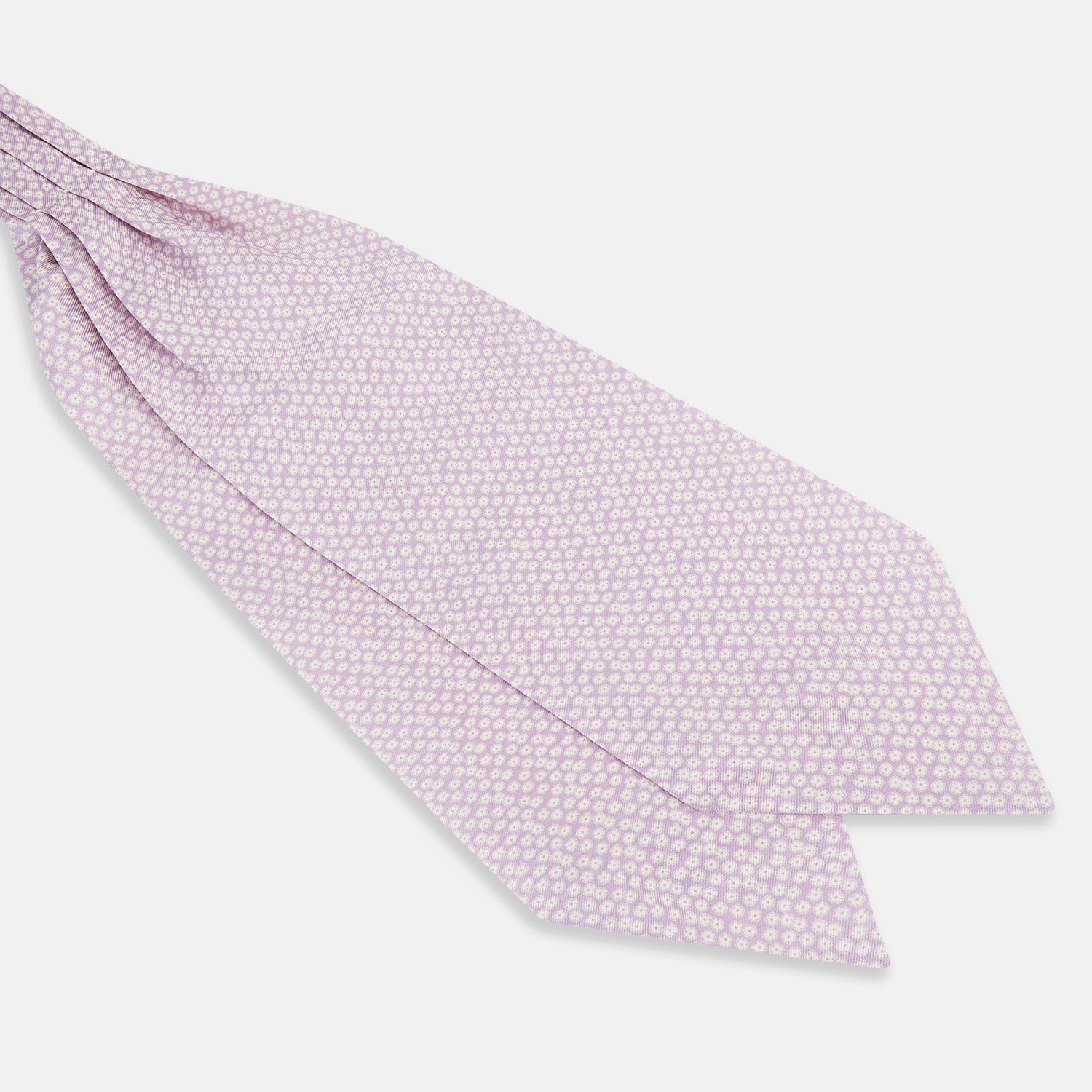 Lilac Flower Patterned Silk Cravat