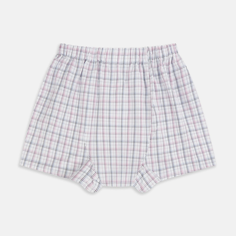 Purple and Orange Multi Graph Check Godfrey Boxer Shorts