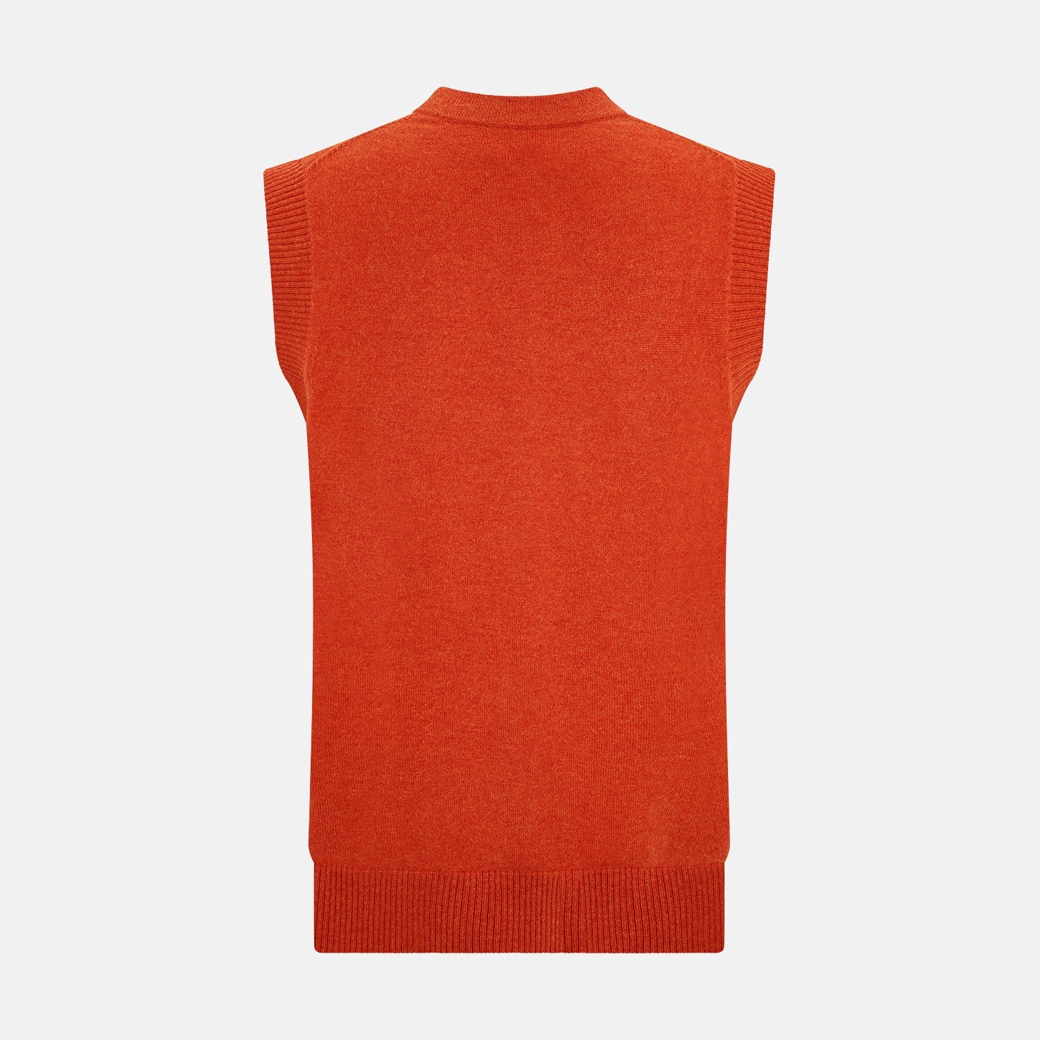 Red Orange Cashmere Sleeveless Cardigan