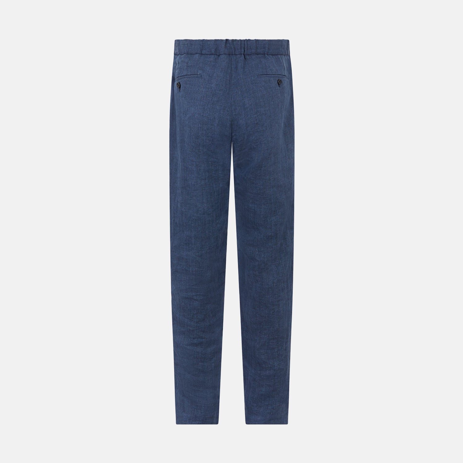 Denim Blue Linen Herringbone Miles Trousers