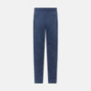 Denim Blue Linen Herringbone Miles Trousers