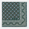 Forest Green Floral Tile and Paisley Silk Pocket Square