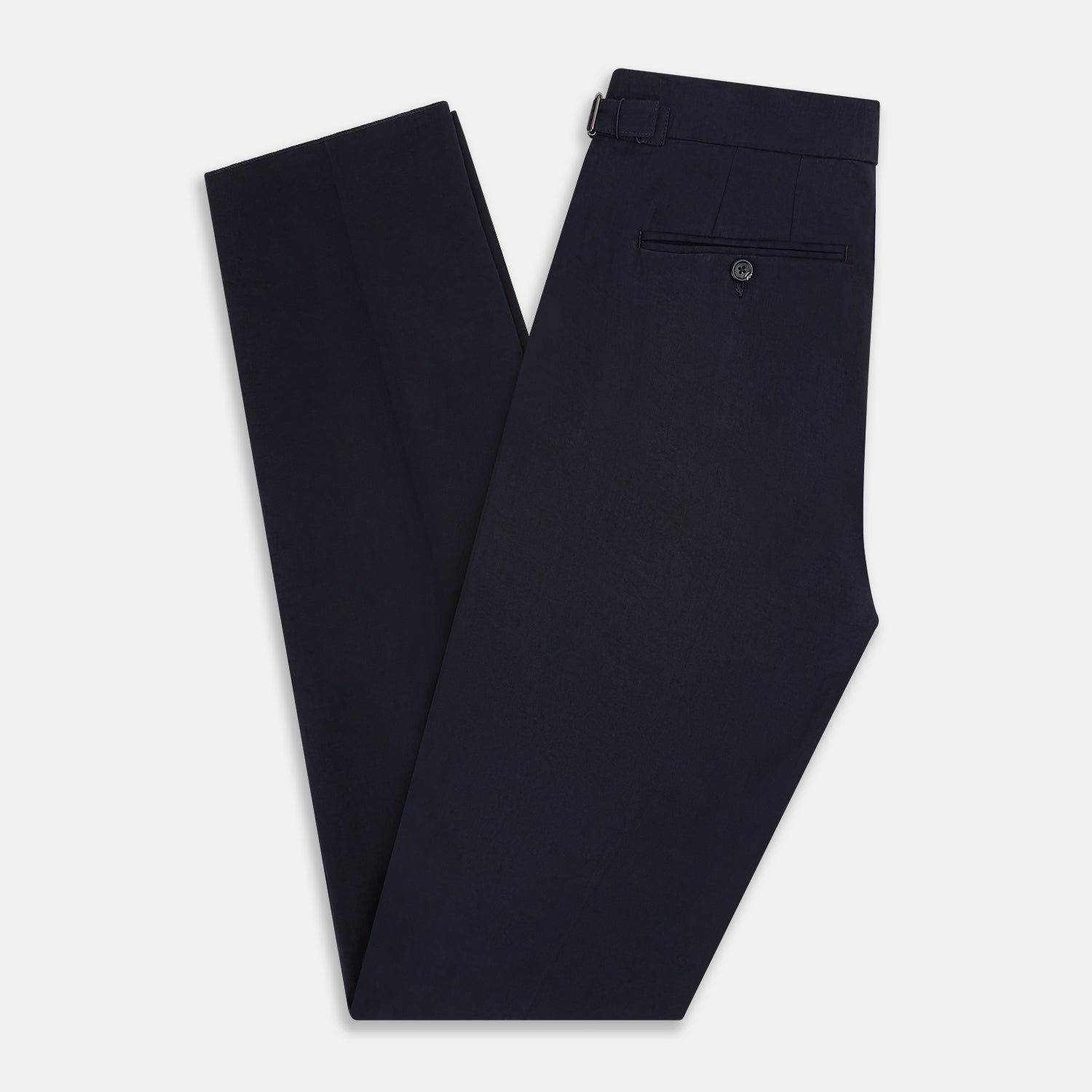 Navy Linen Blend Henry Trousers