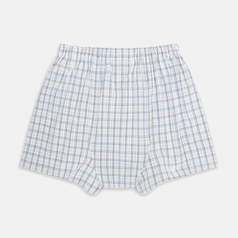 Blue Multi Graph Check Godfrey Boxer Shorts