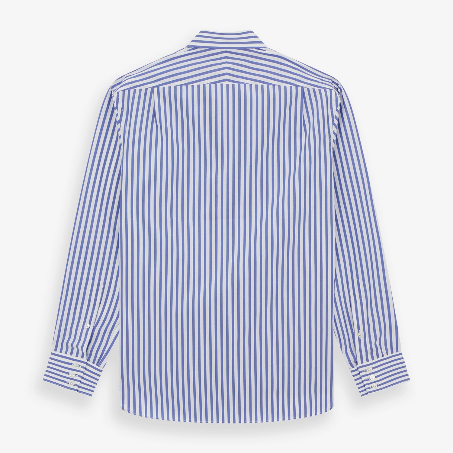 Tailored Fit Blue and White Candy Stripe Shirt with Kent Collar and 3-Button Cuffs