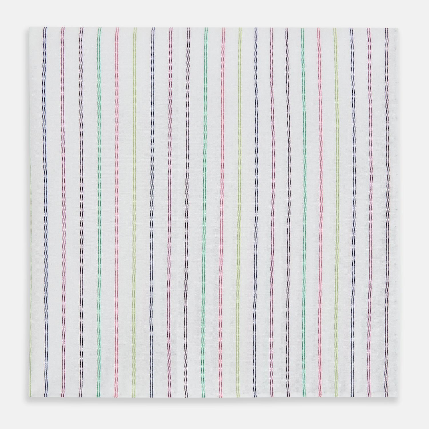 Green Multi Double Pinstripe Hand-Rolled Handkerchief