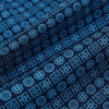 Dark Navy Floral Tile Pattern Printed Silk Cravat