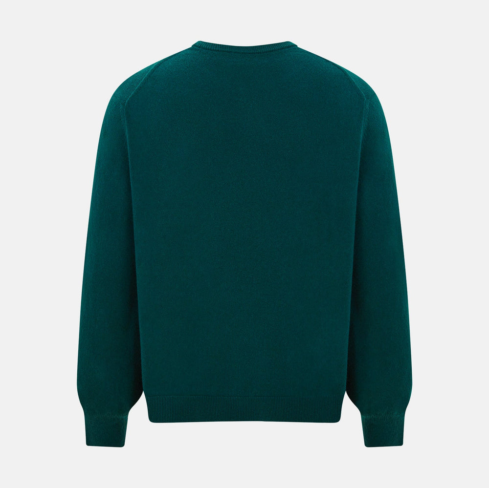 Moss Green Cashmere Round Neck Jumper