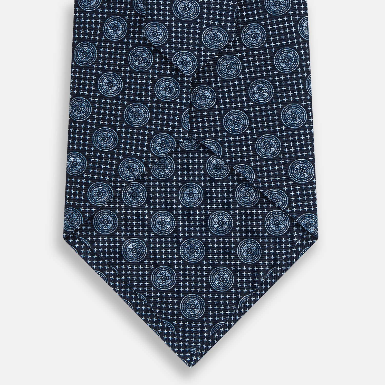 Navy Medallion Silk Tie