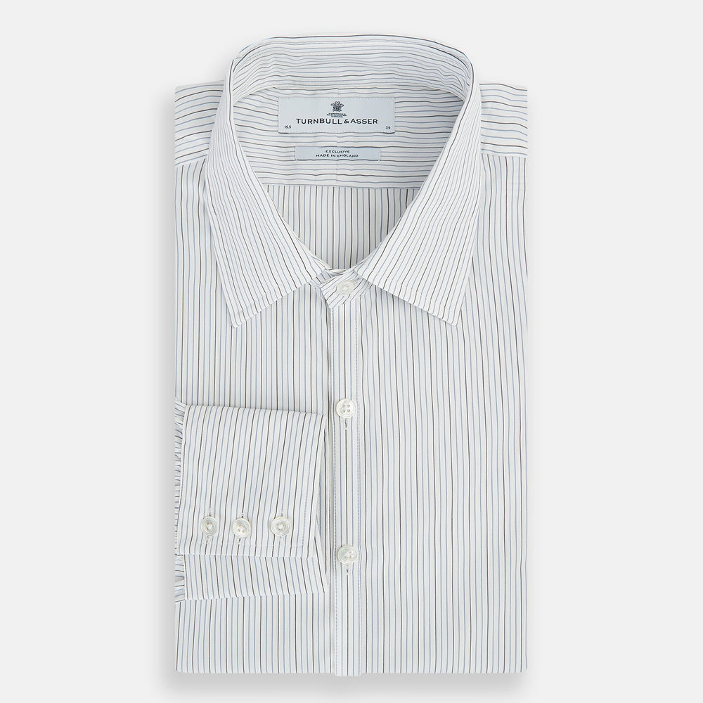 Grey and Blue Pinstripe Westminster Shirt