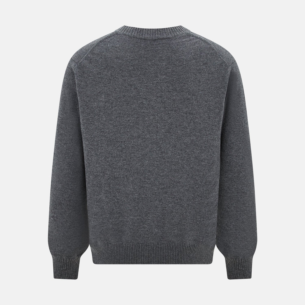 Grey Melange Cashmere Cardigan