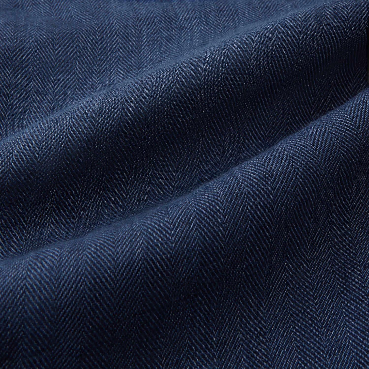 Denim Blue Linen Herringbone Miles Trousers