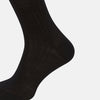Black Wool Mid-Length Socks