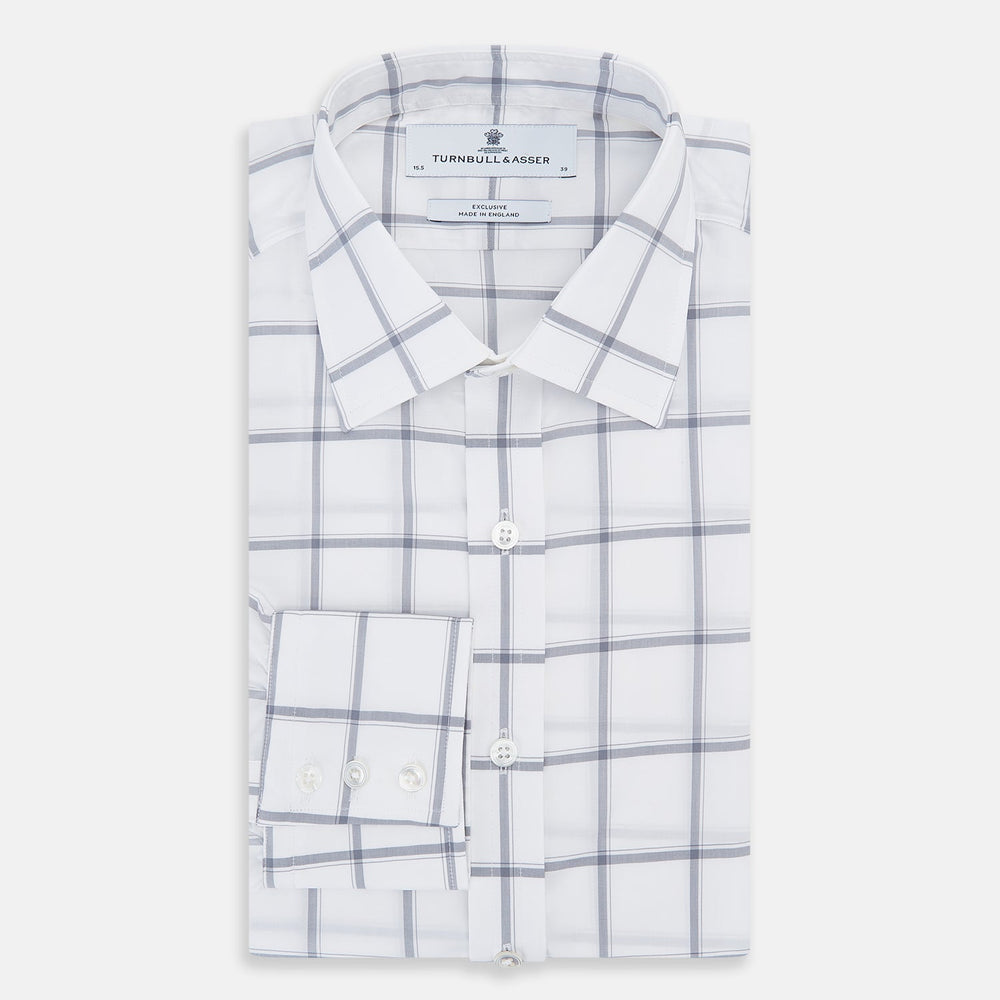 Grey Grid Check Mayfair Sirt