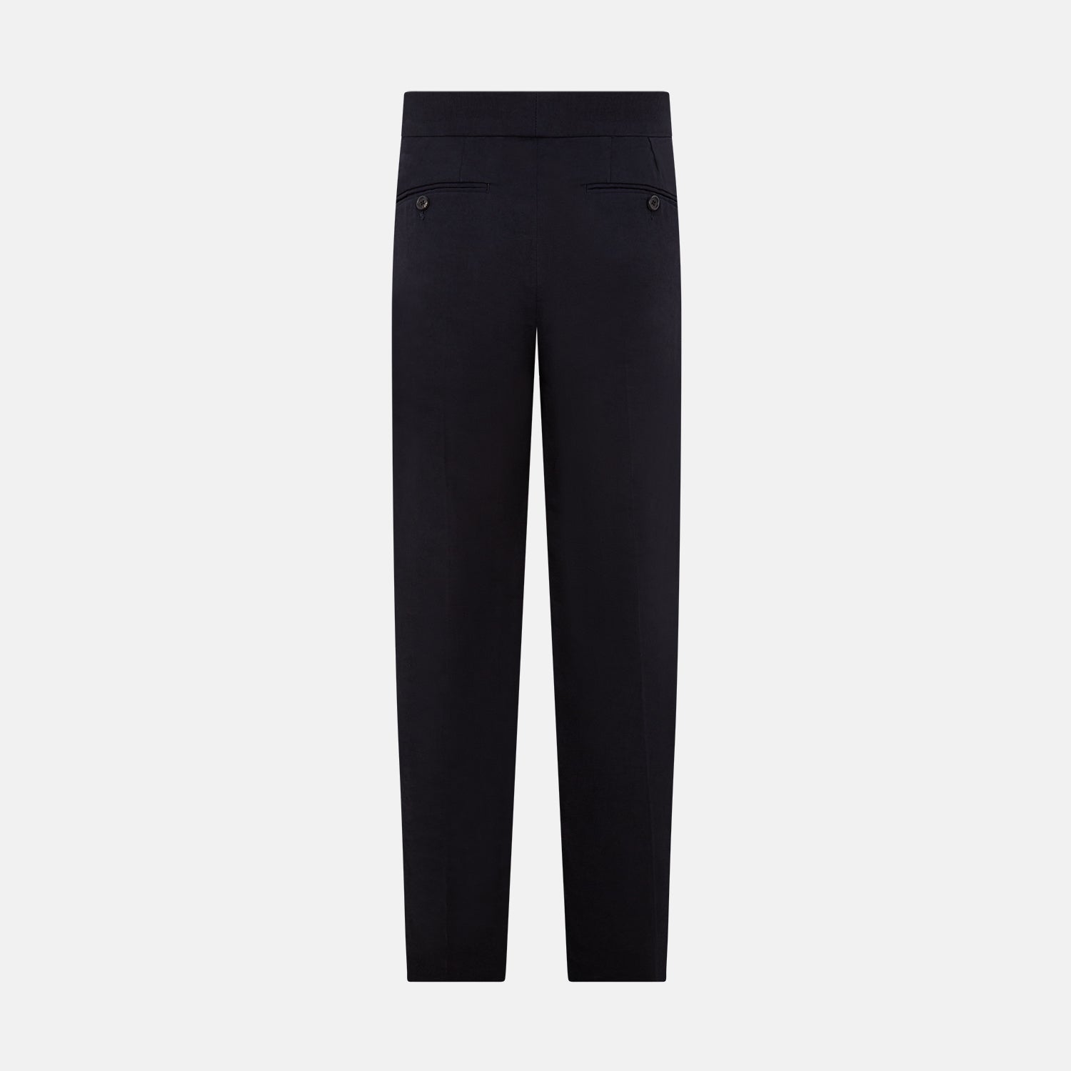 Navy Linen Blend Henry Trousers