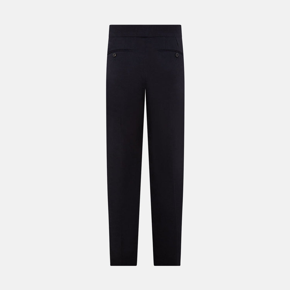 Navy Linen Blend Henry Trousers