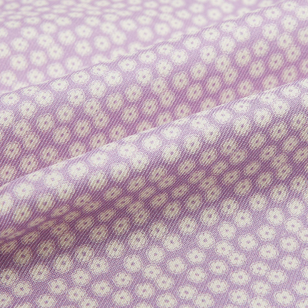 Lilac Flower Patterned Silk Cravat