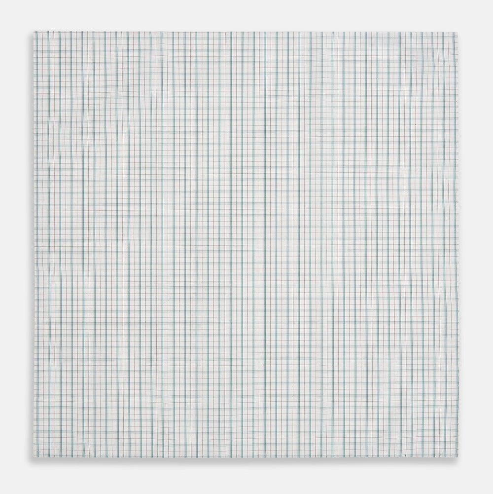 Green Multi Graph Check Hand-Rolled Handkerchief