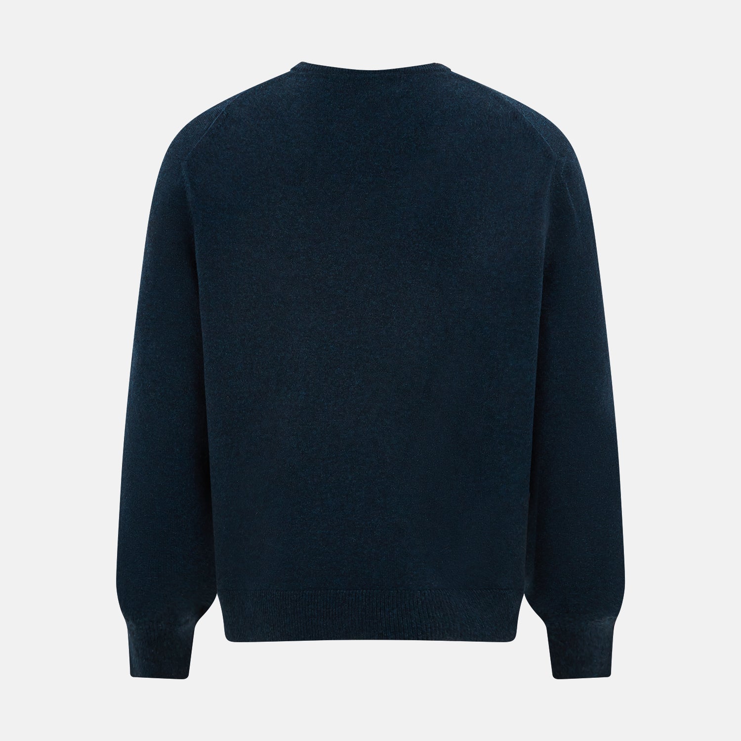 Dark Green Melange Cashmere V-neck Jumper