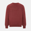 Burgundy Crew V-Neck Cashmere Jumper
