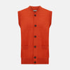 Red Orange Cashmere Sleeveless Cardigan